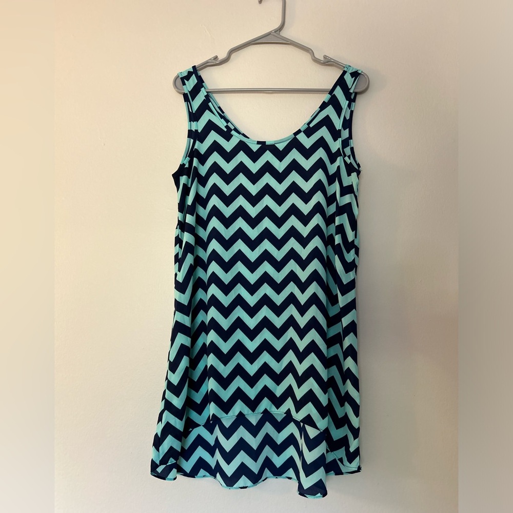 Chevron designed, sheer dress